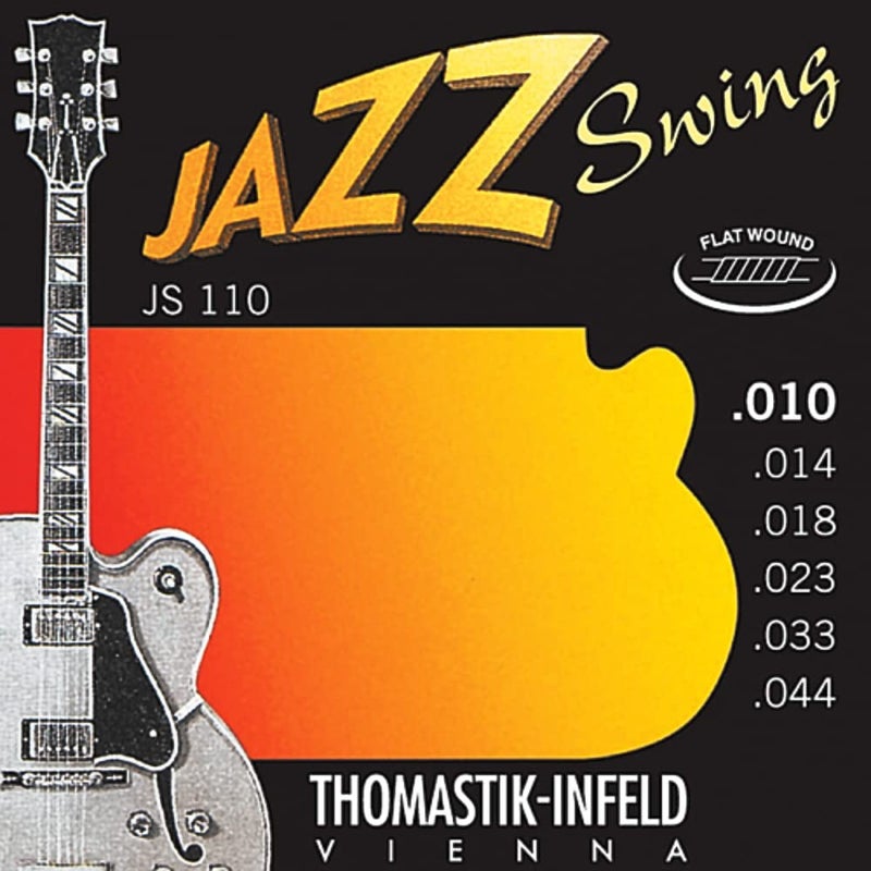 Thomastik-Infeld Jazz Guitar Swing Series 6 String - Electric Flat Wound Guitar Strings for a Rich and Warm Traditional Jazz Sound - Pure Nickel Flat Wounds E, B, G, D, A, E Set - Image 1